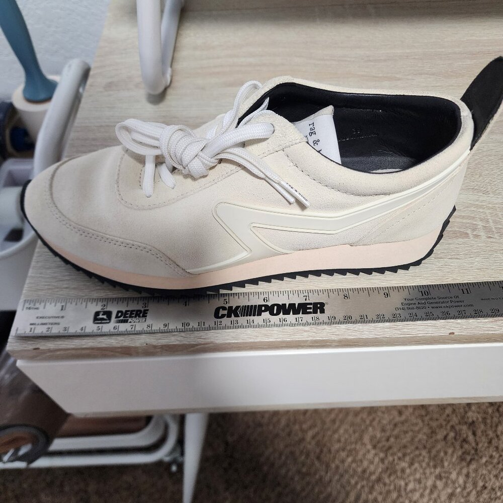 Rag & Bone Suede Retro Runner Shoes Women's Size 39 8.5 Tan Must Read - Picture 15 of 15